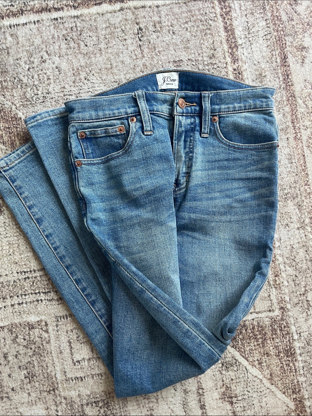 J. Crew Skinny Jeans in Faded Blue Wash